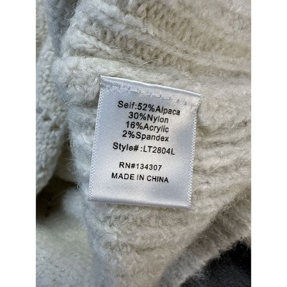 Line And Dot Carli Pinhole Mock Neck Sweater Size Ivory Cream Alpaca Blend Small - Picture 11 of 12